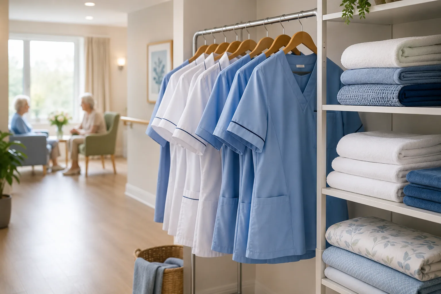Retirement care centres laundry clothing cleaned and folded